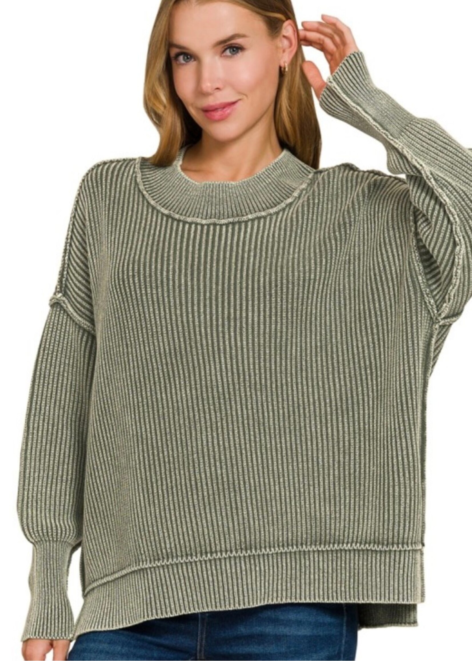 Isobelle Mineral Washed Oversized Sweater