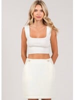 White Christmas Pearled Tweed Skirt