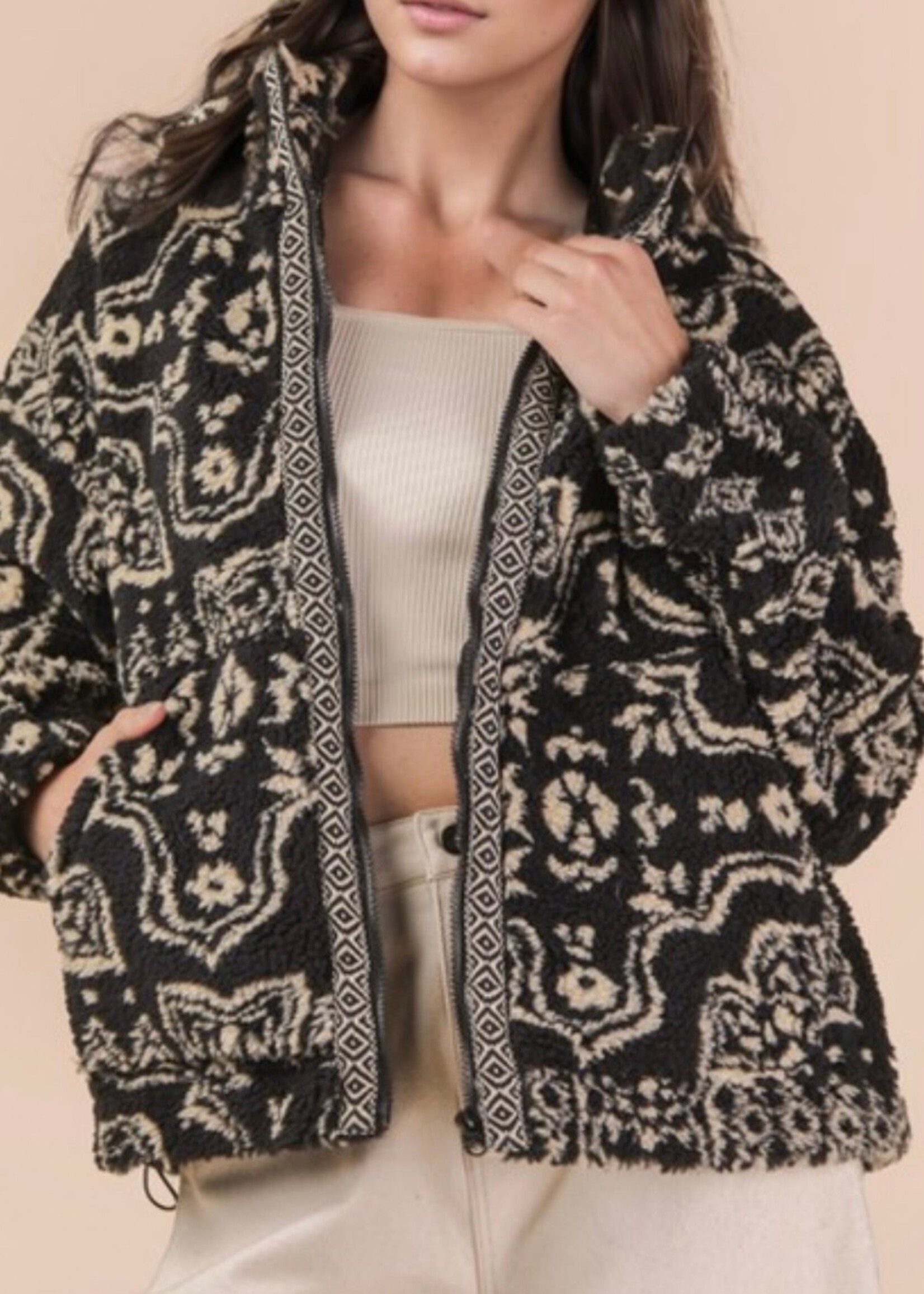 Keep It Cozy Fleece Detailed Jacket