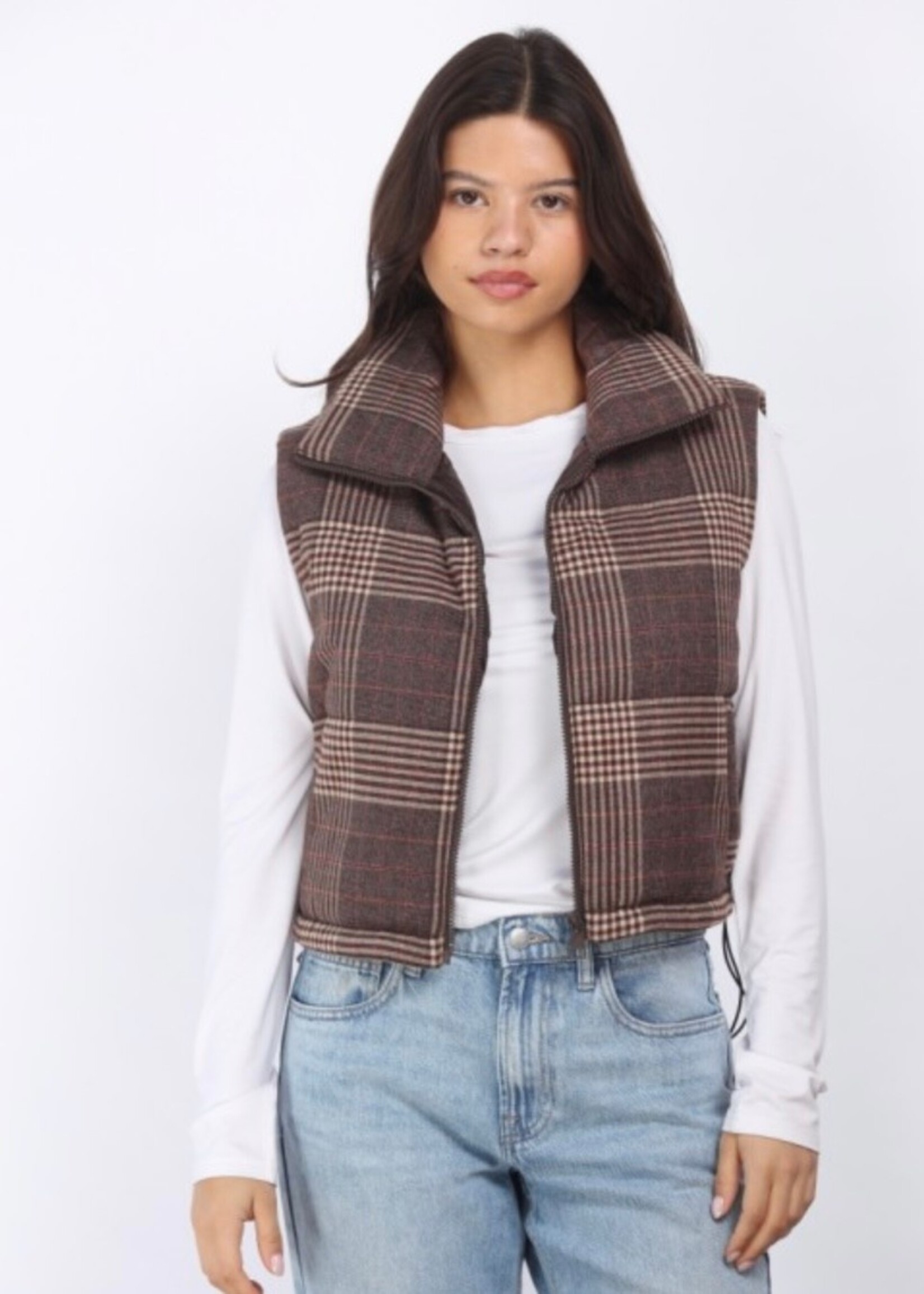 Jessa Plaid Puffer Vest