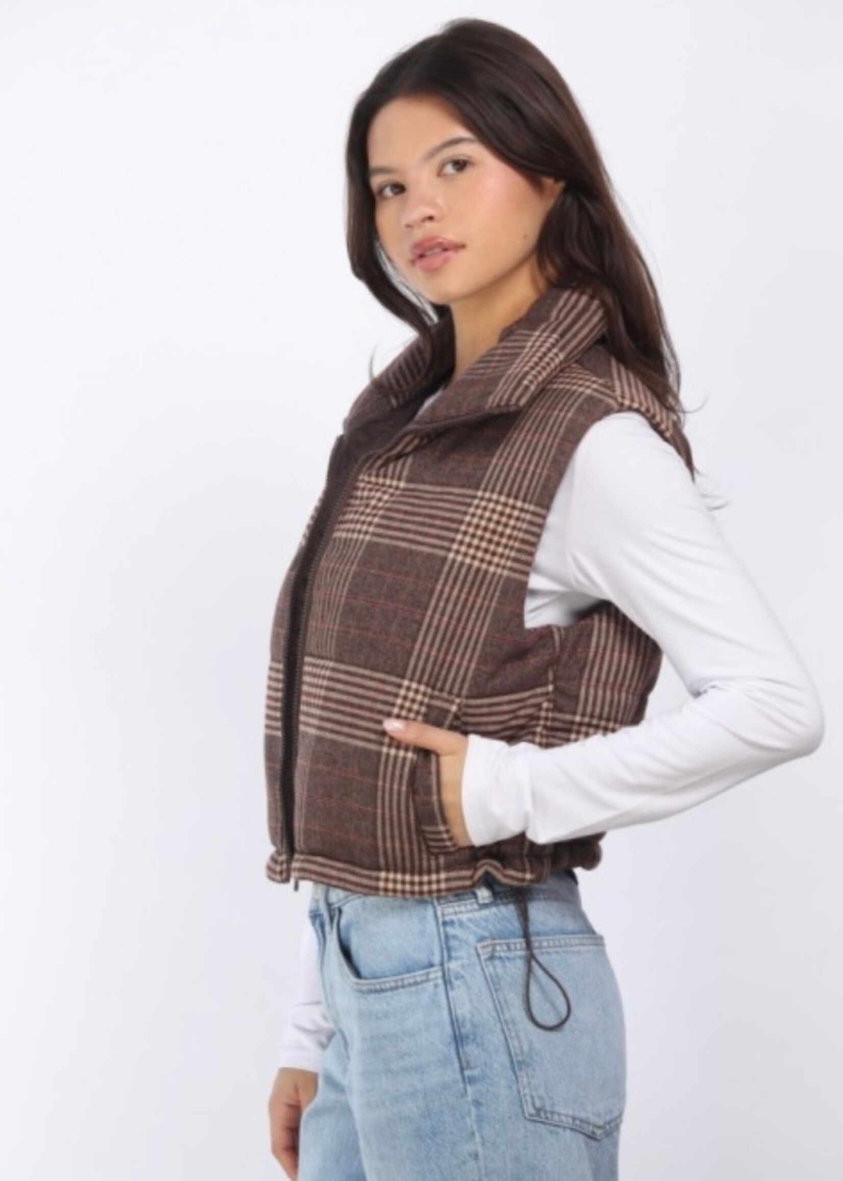 Jessa Plaid Puffer Vest