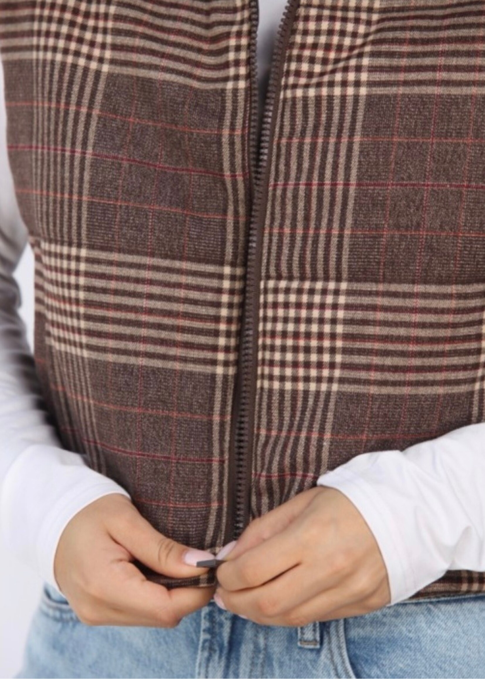 Jessa Plaid Puffer Vest