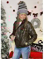 Kendra Faux Leather Puffer Coat