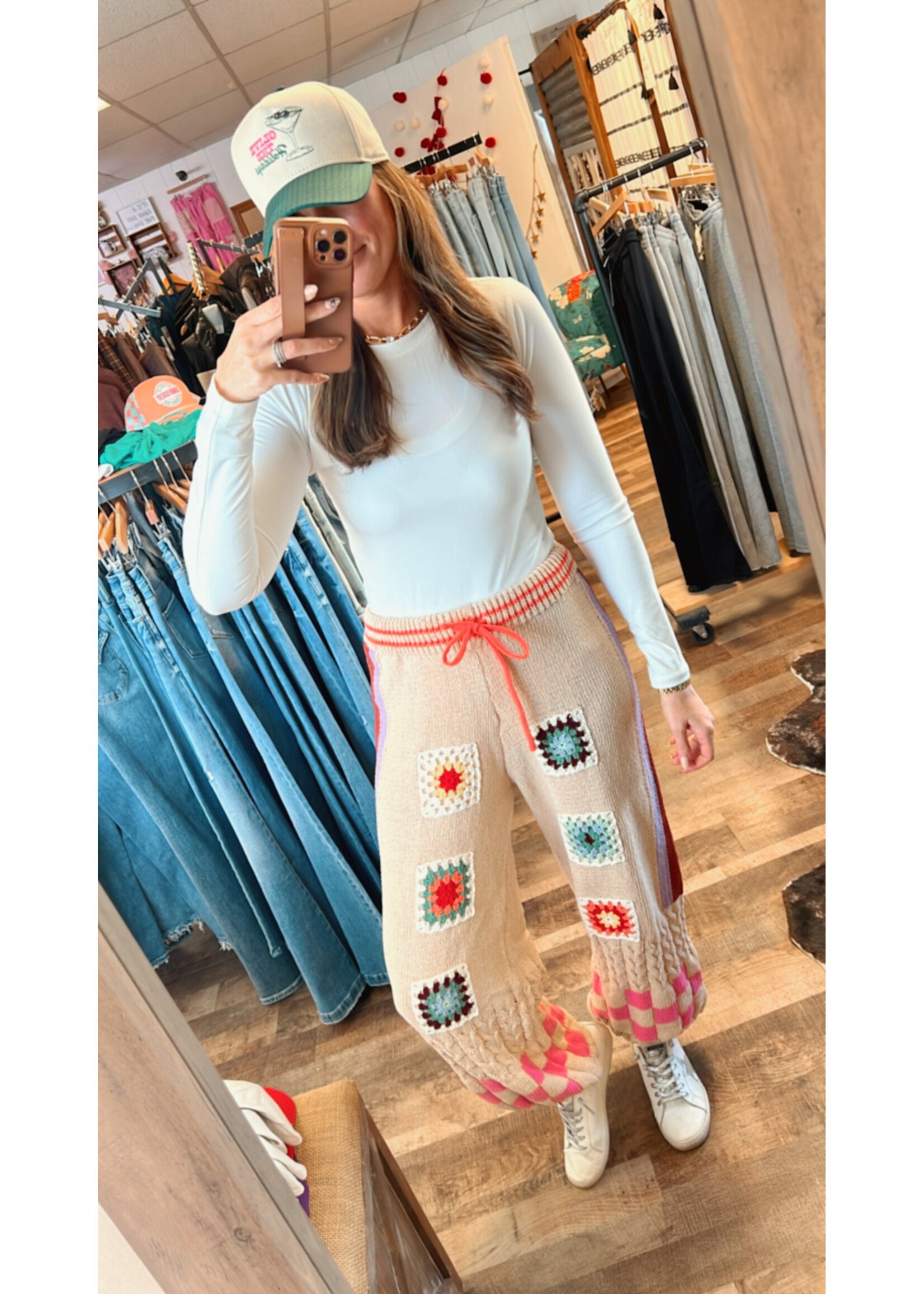 Full Of Life Chenille Patchwork Pants