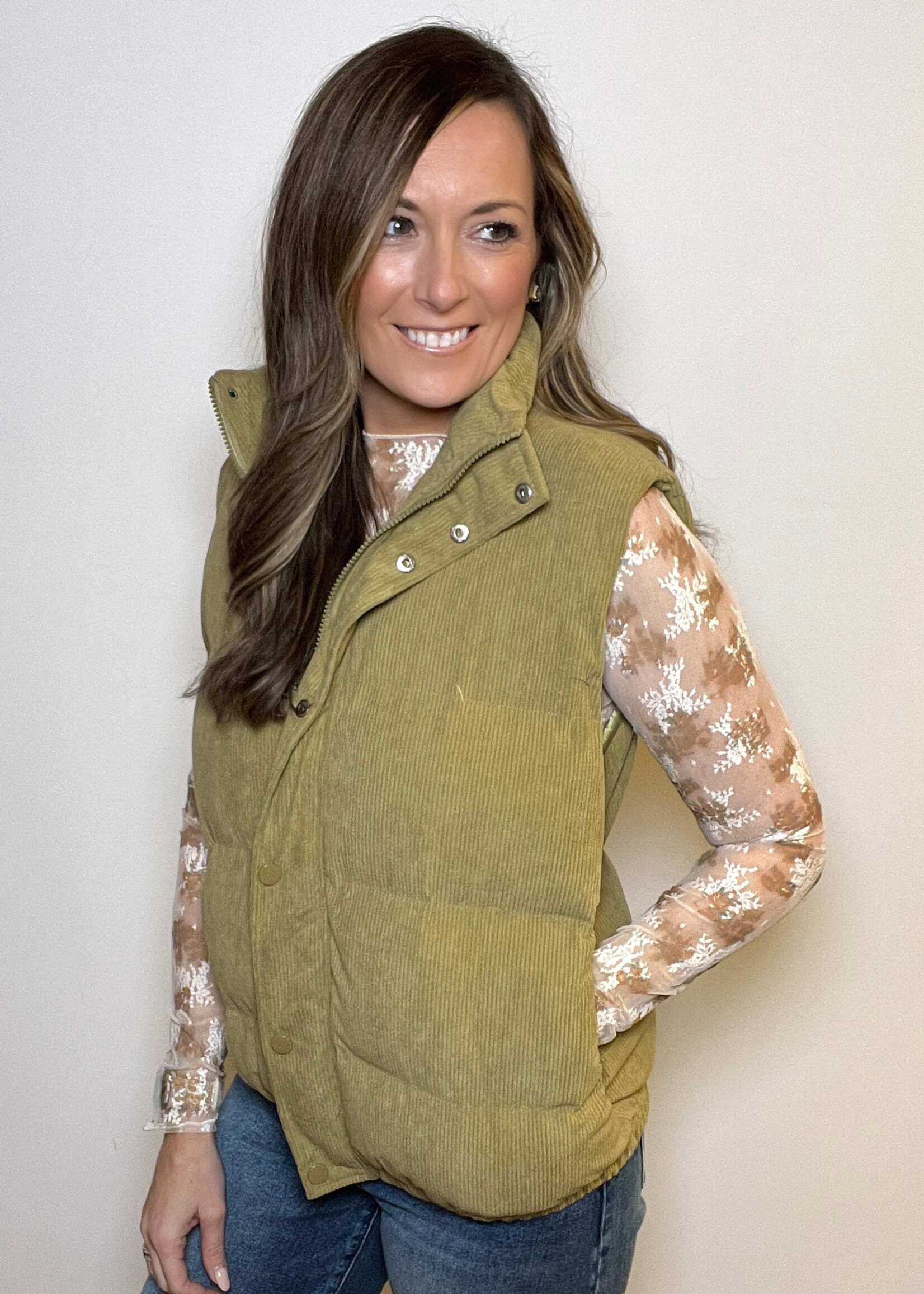 Lamar Corduroy Puffer Vest