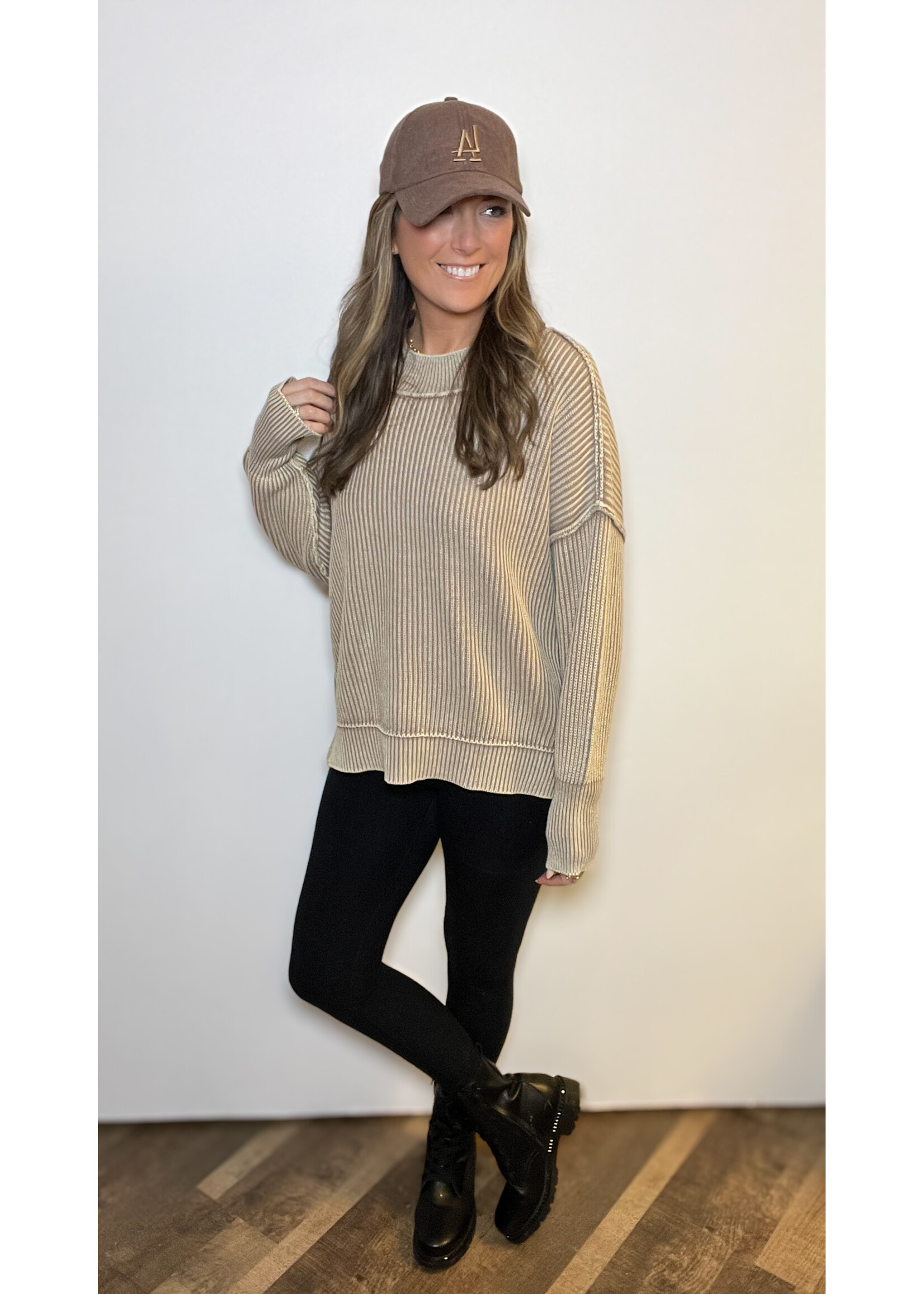 Isobelle Mineral Washed Oversized Sweater
