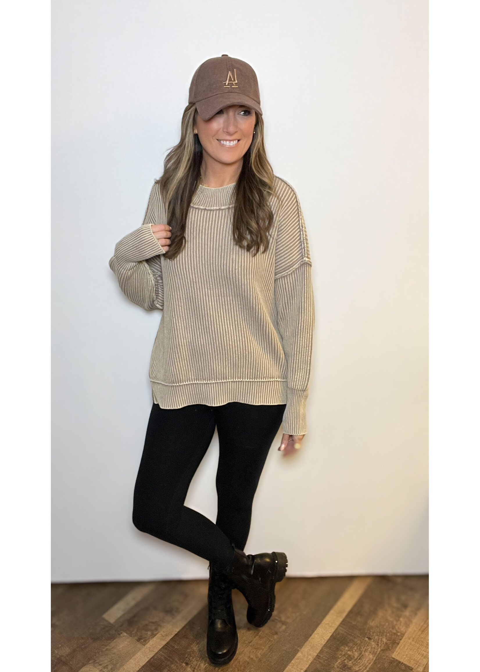 Isobelle Mineral Washed Oversized Sweater