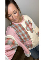 Daisy Patchwork Plaid Colorblock Top