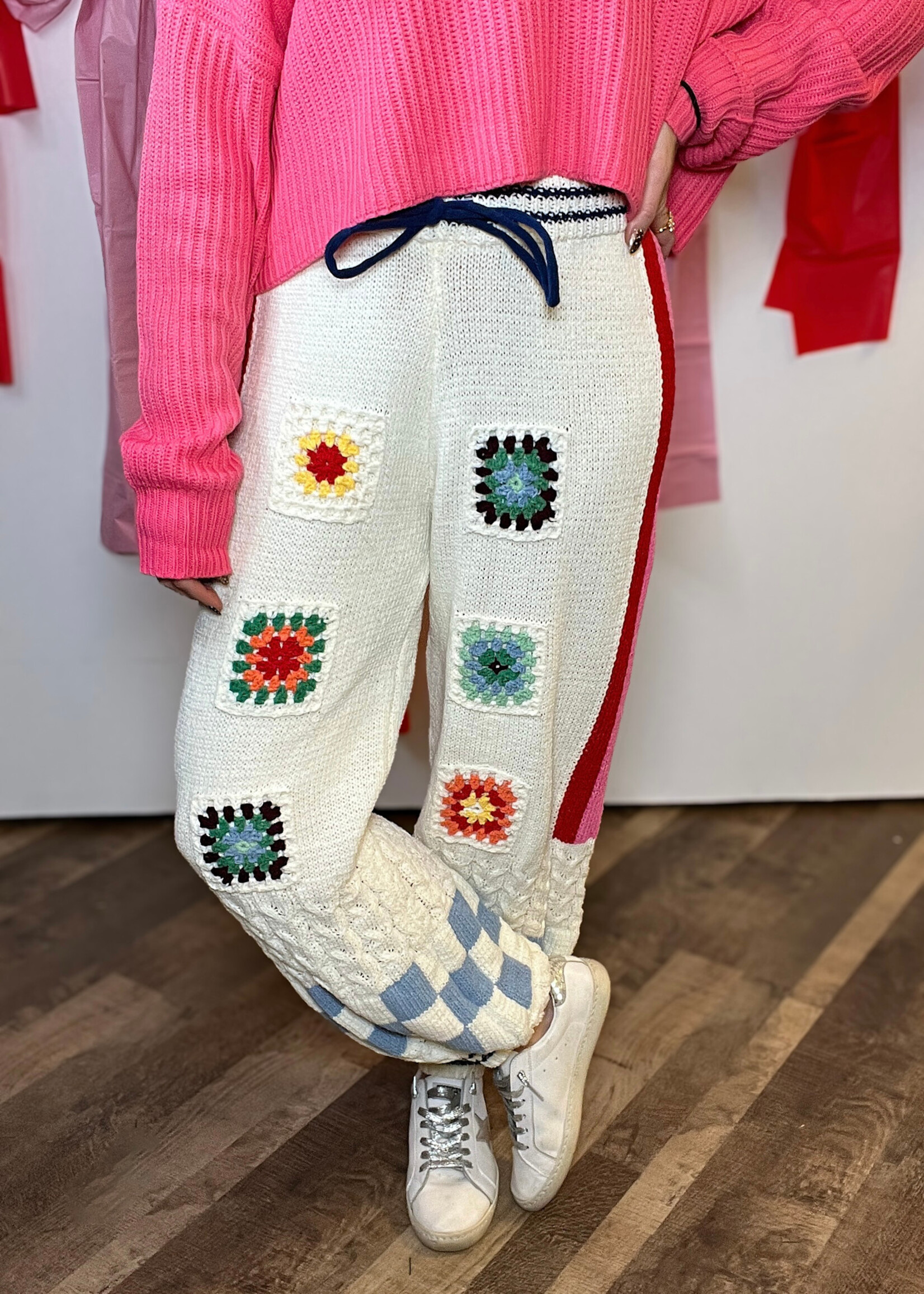 Full Of Life Chenille Patchwork Pants