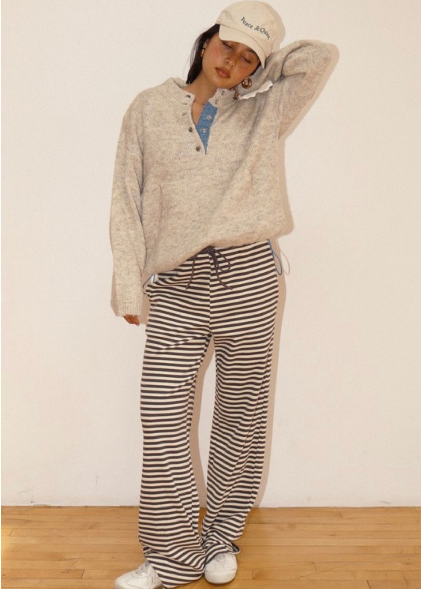 Array Two-Tone Snap Collar Sweater