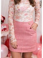 Ari Double Button Tweed Mini Skirt