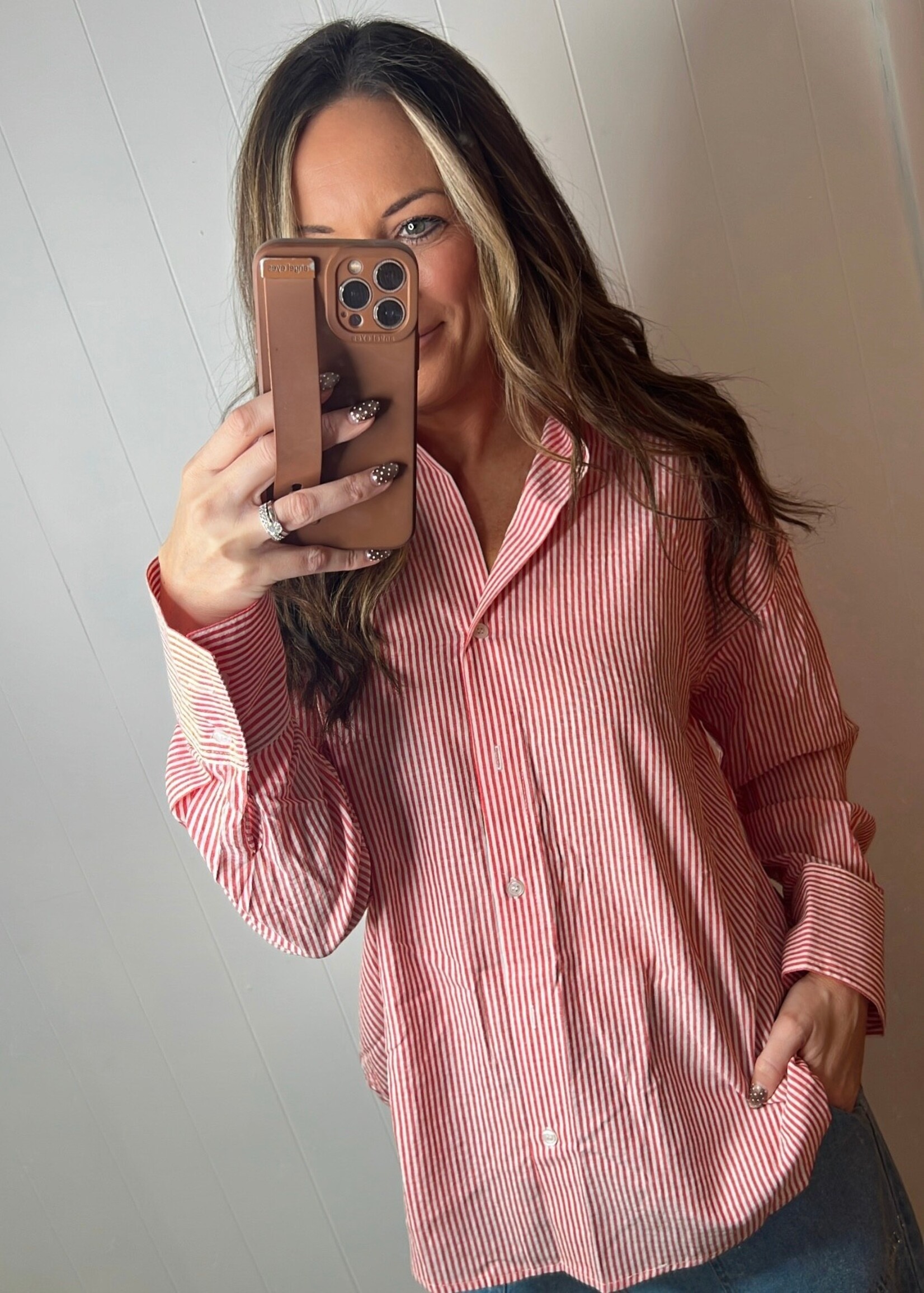 Alycia Striped Button Down