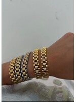The Chain Watch Band Bracelet with Stones