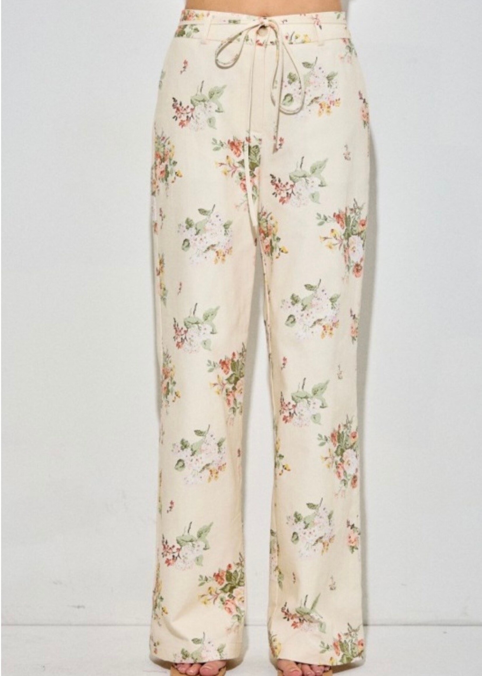 Ivory Bloom Wide Leg Pants