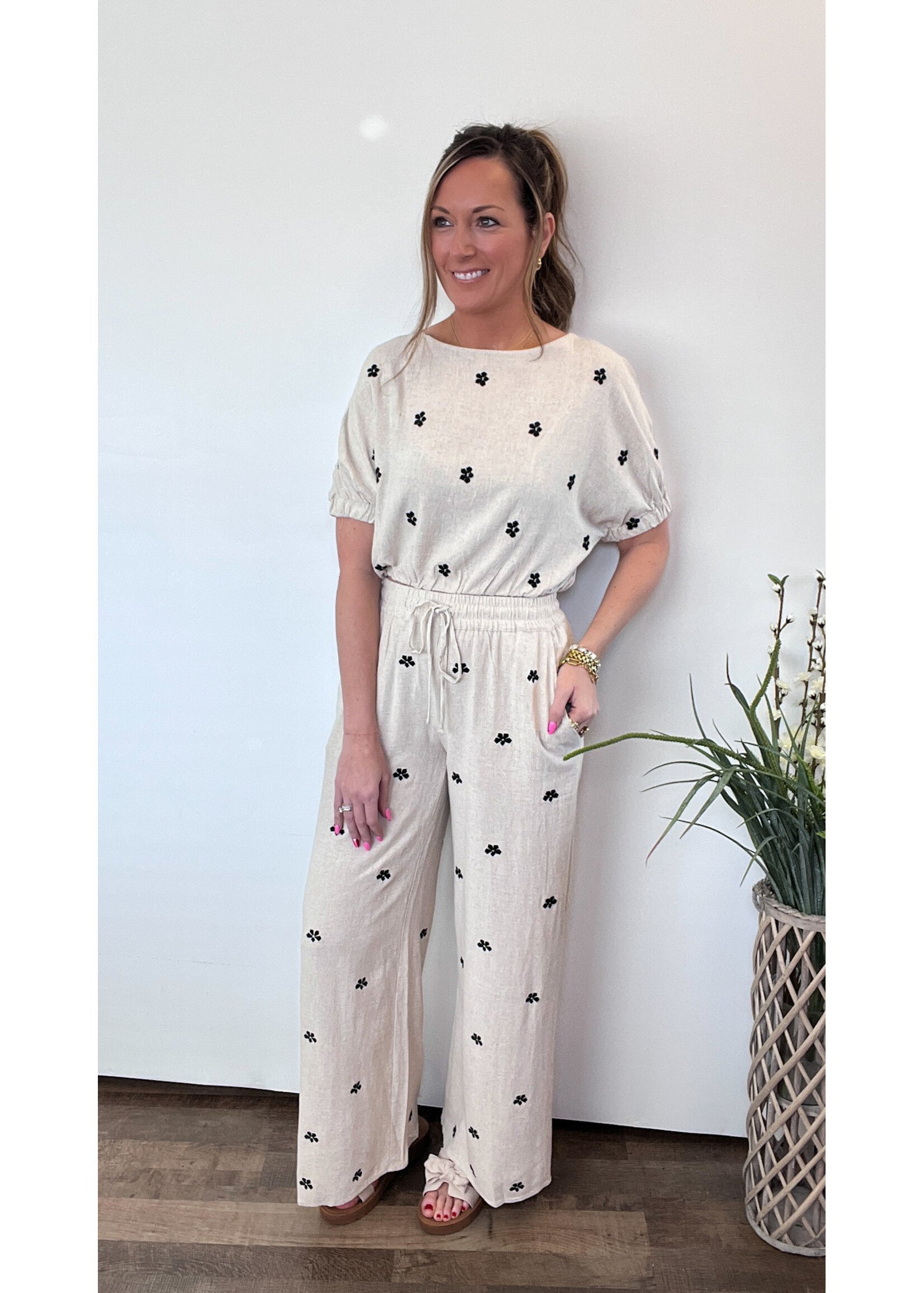 Sunpetal Embroidered Linen Set