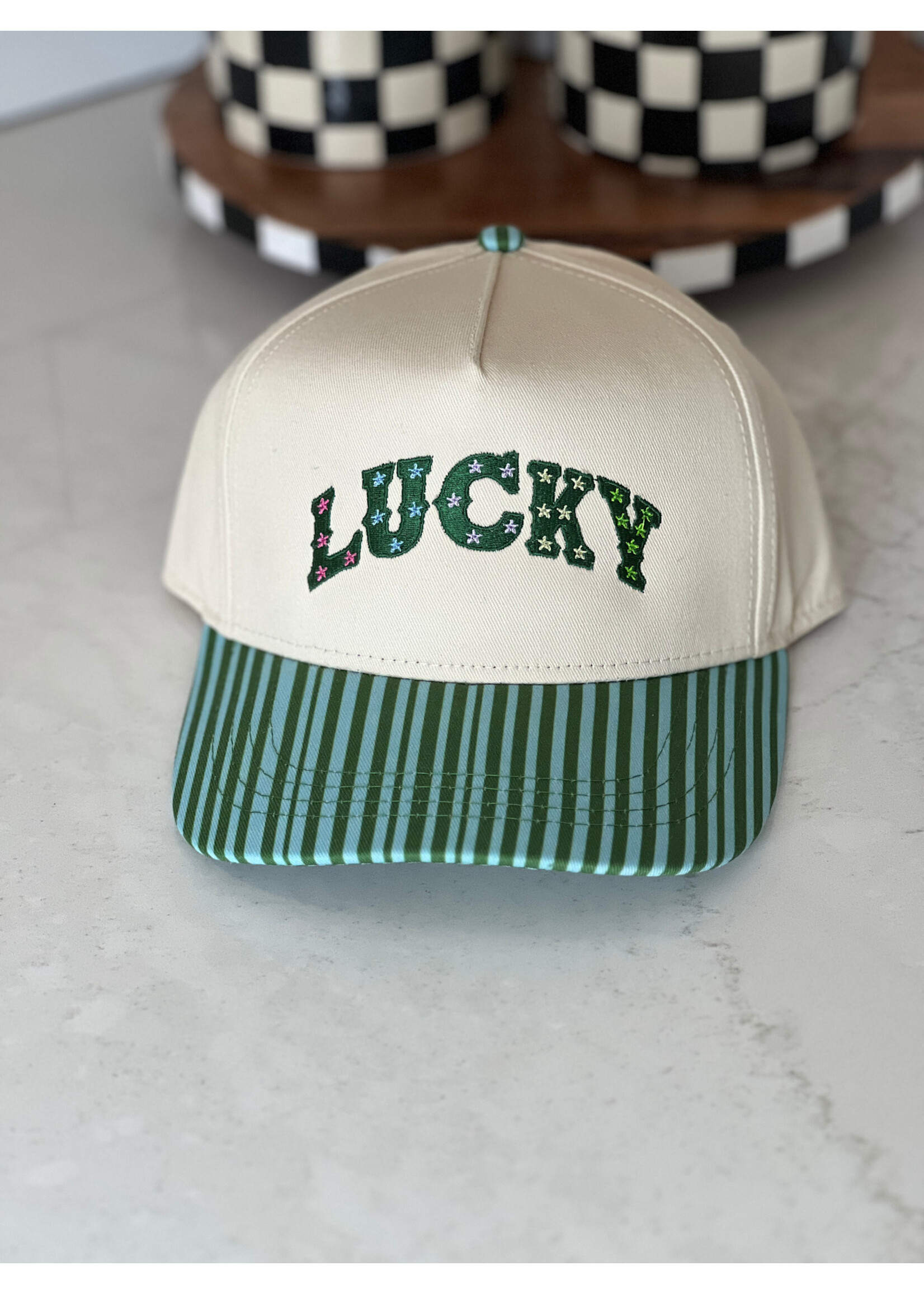 Lucky Striped Trucker Hat