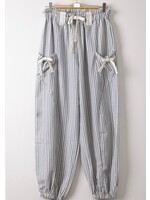 Bella Bow Detail Striped Pants