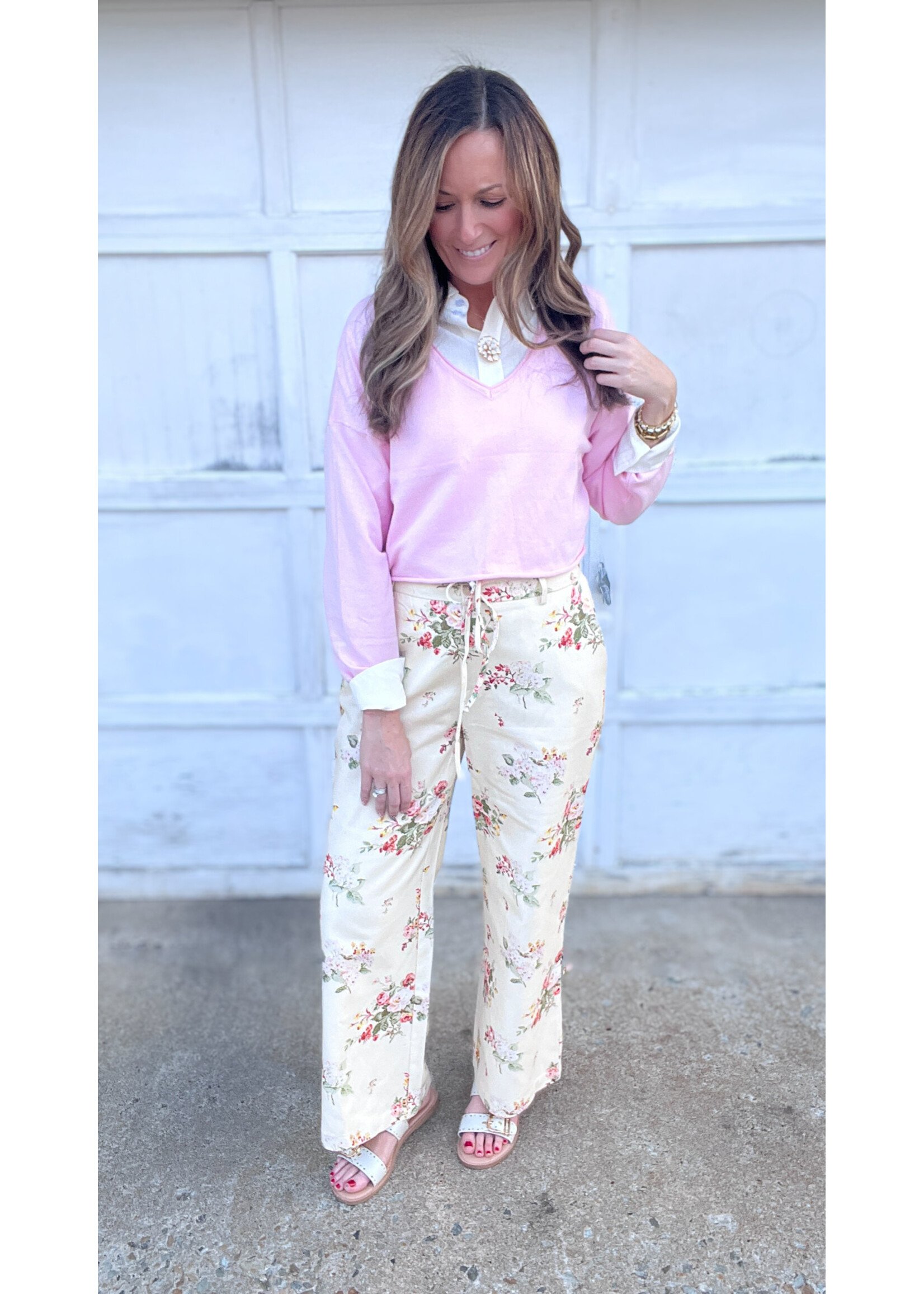 Blush Breeze Cropped Sweater