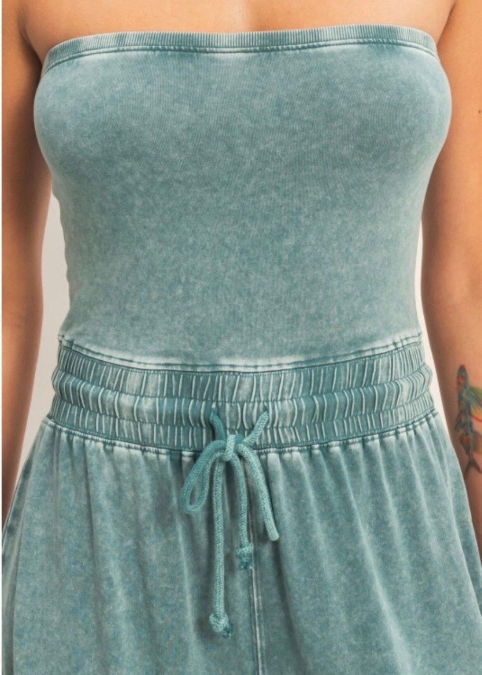 Evie Mineral Wash Strapless Jumpsuit