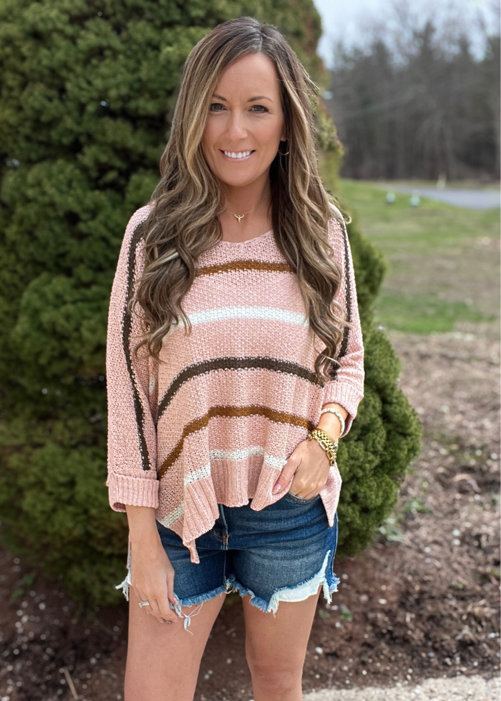 Pink Sands Striped Sweater