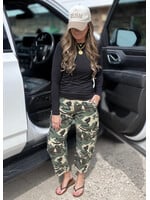 Urban Camo High Rise Barrel Jeans