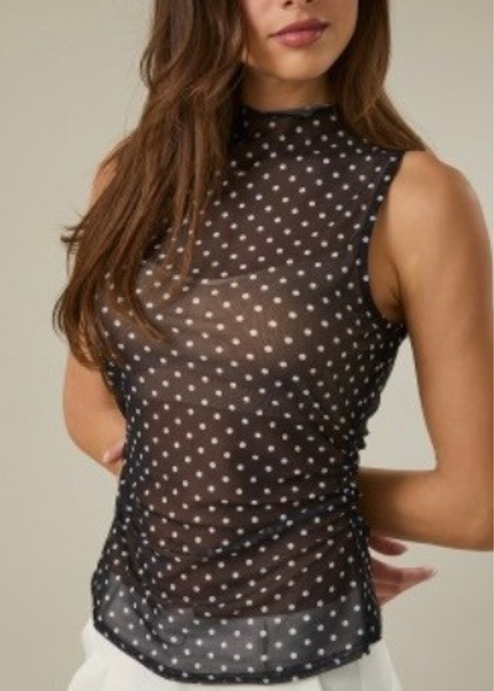 Ali Polka Dot Mesh Tank