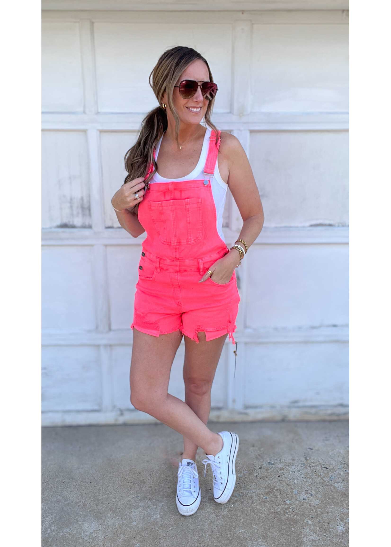 Coral Crush Shortalls