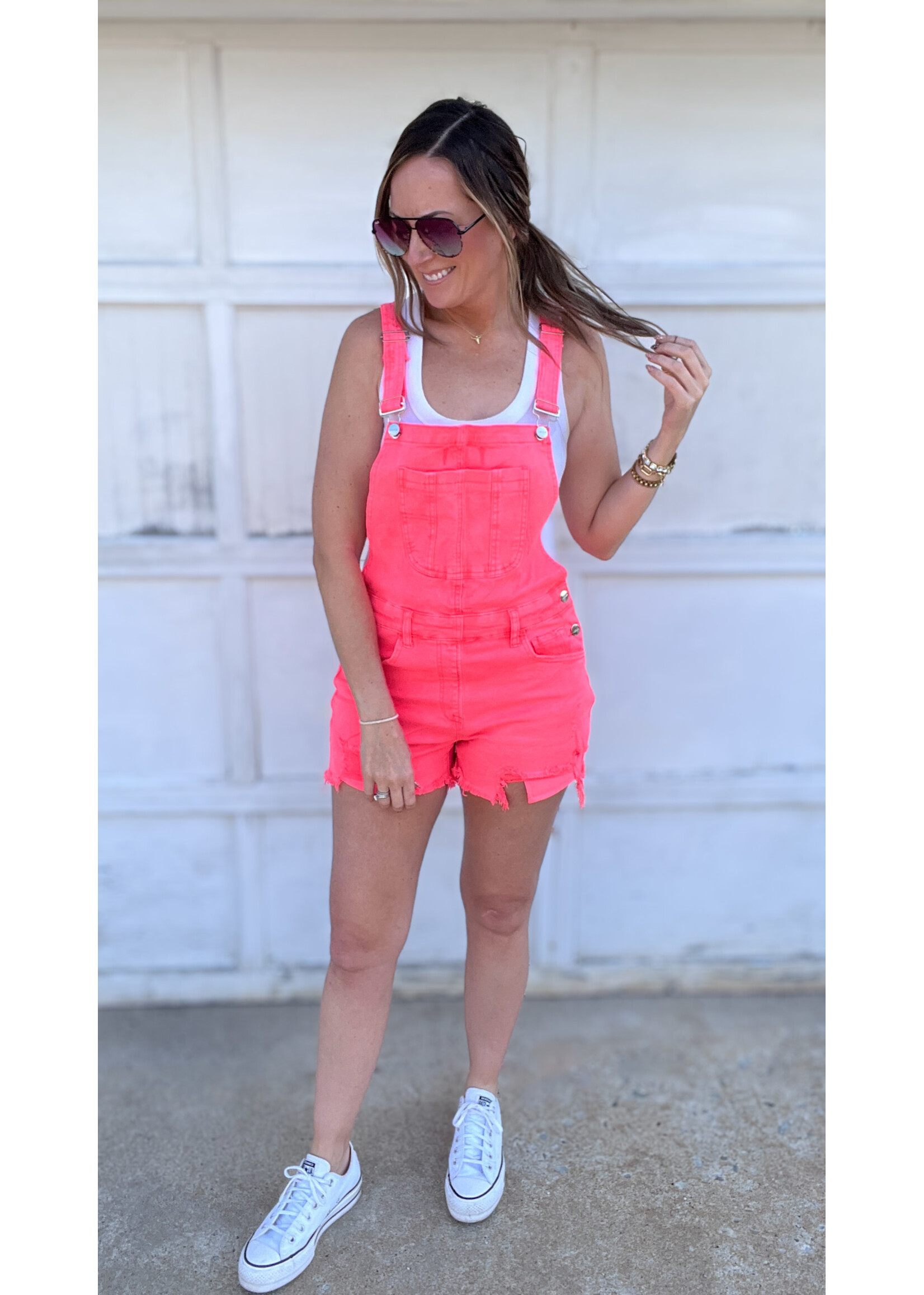 Coral Crush Shortalls