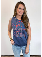 Long Live Cowboys Distressed Tank
