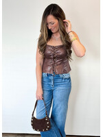 Main Stage Faux Leather Top