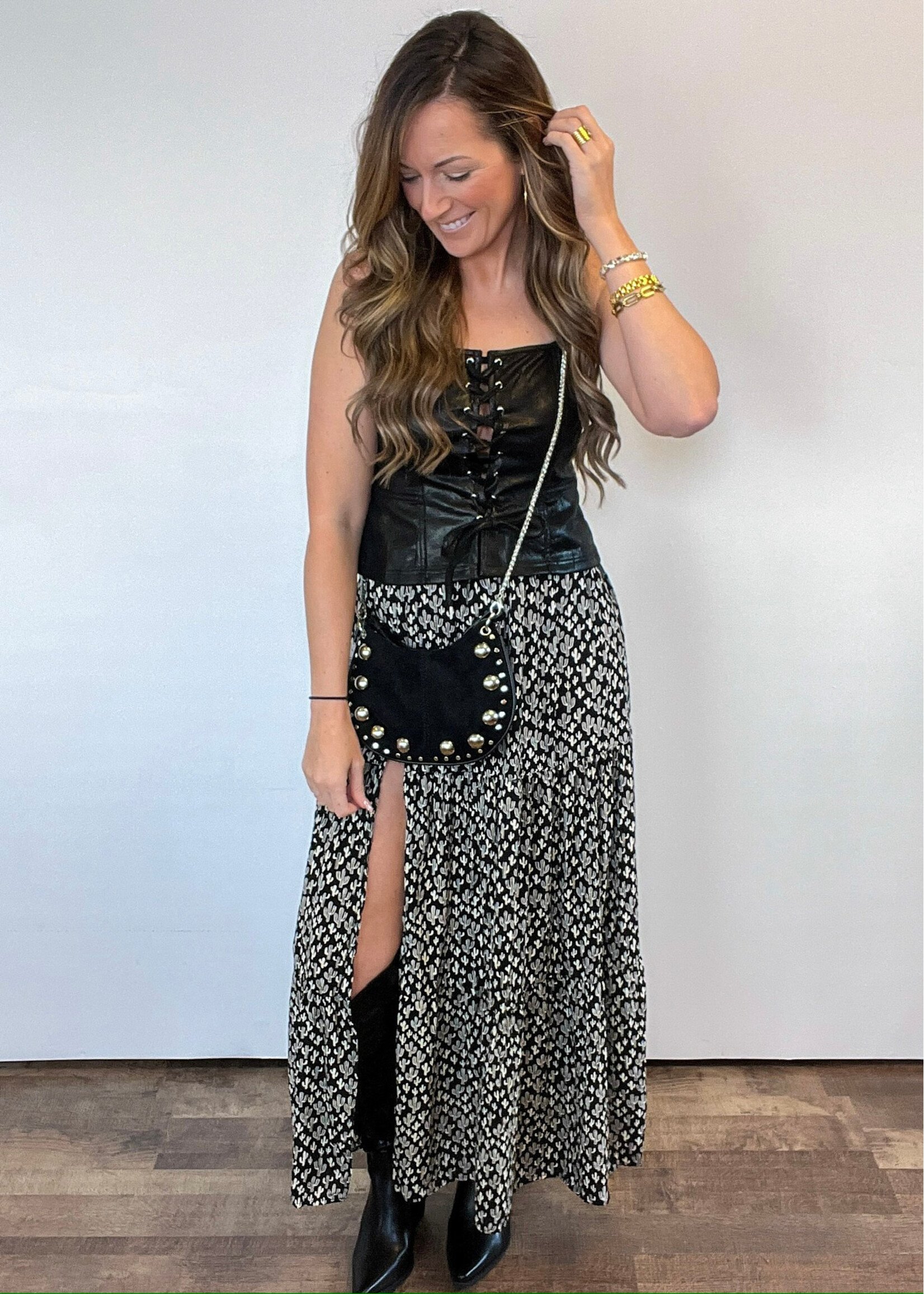 Main Stage Faux Leather Top