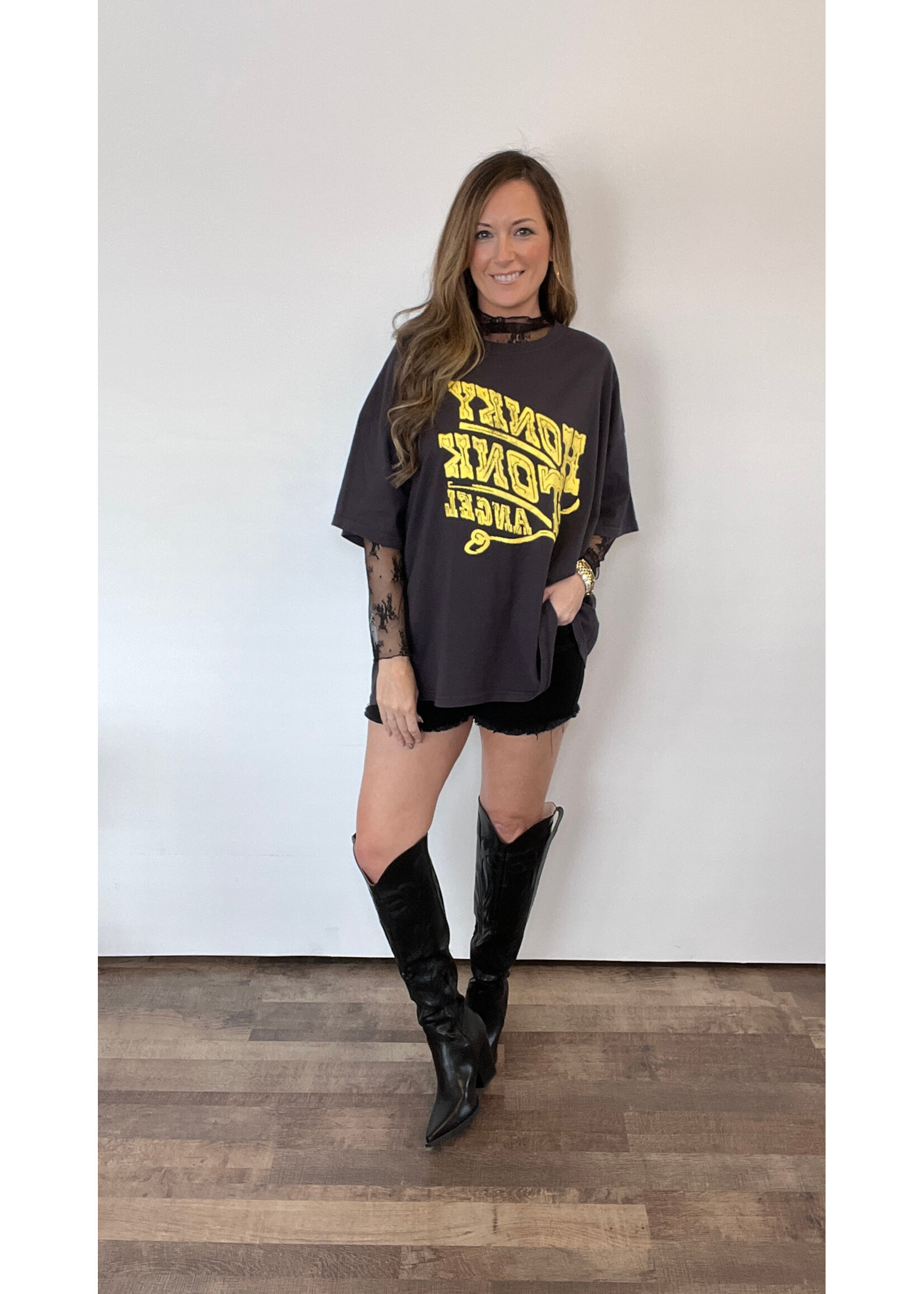 Honky Tonk Angel Oversized Tee