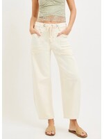 Ivory Drift Crop Barrel Pants