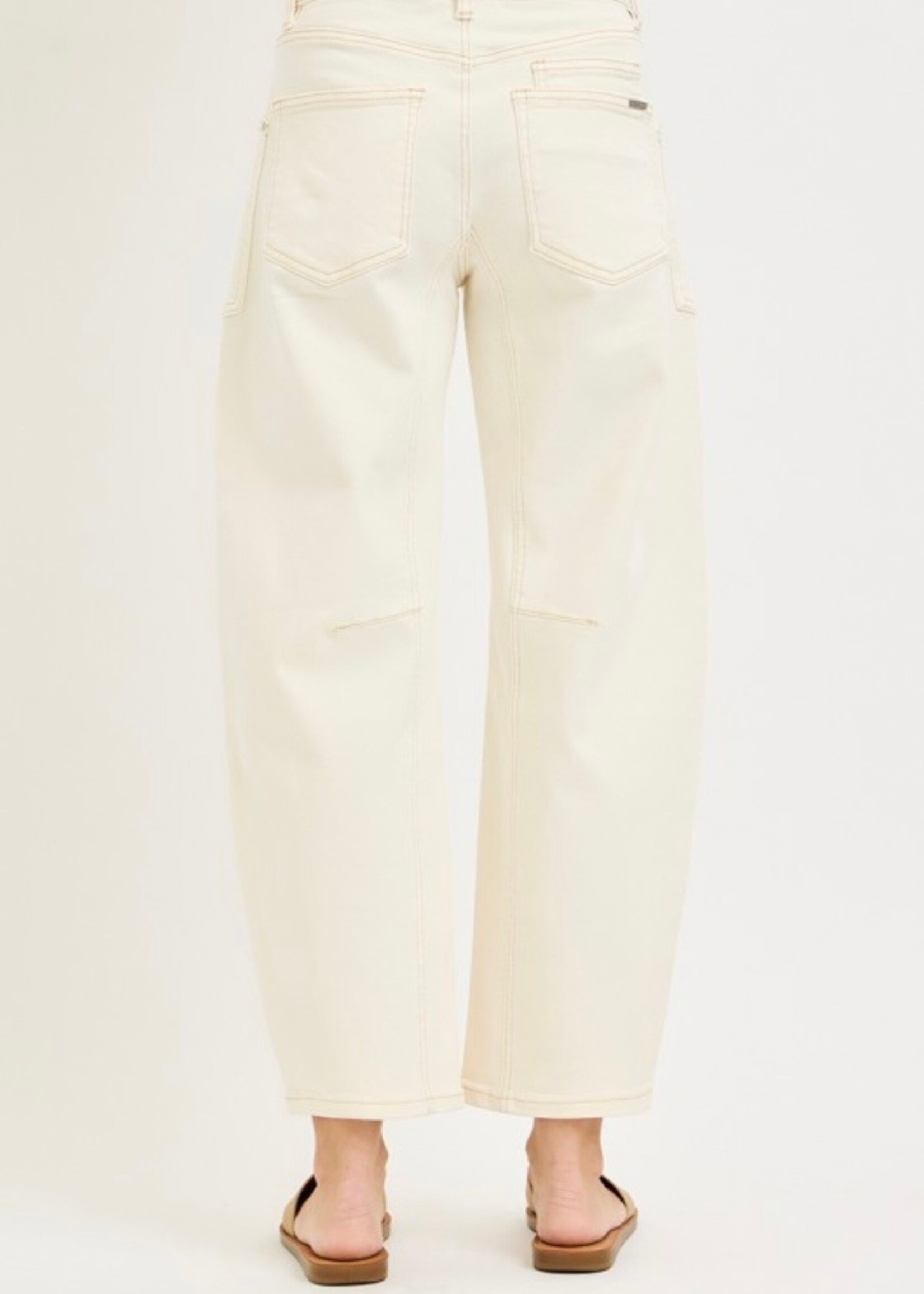Ivory Drift Crop Barrel Pants