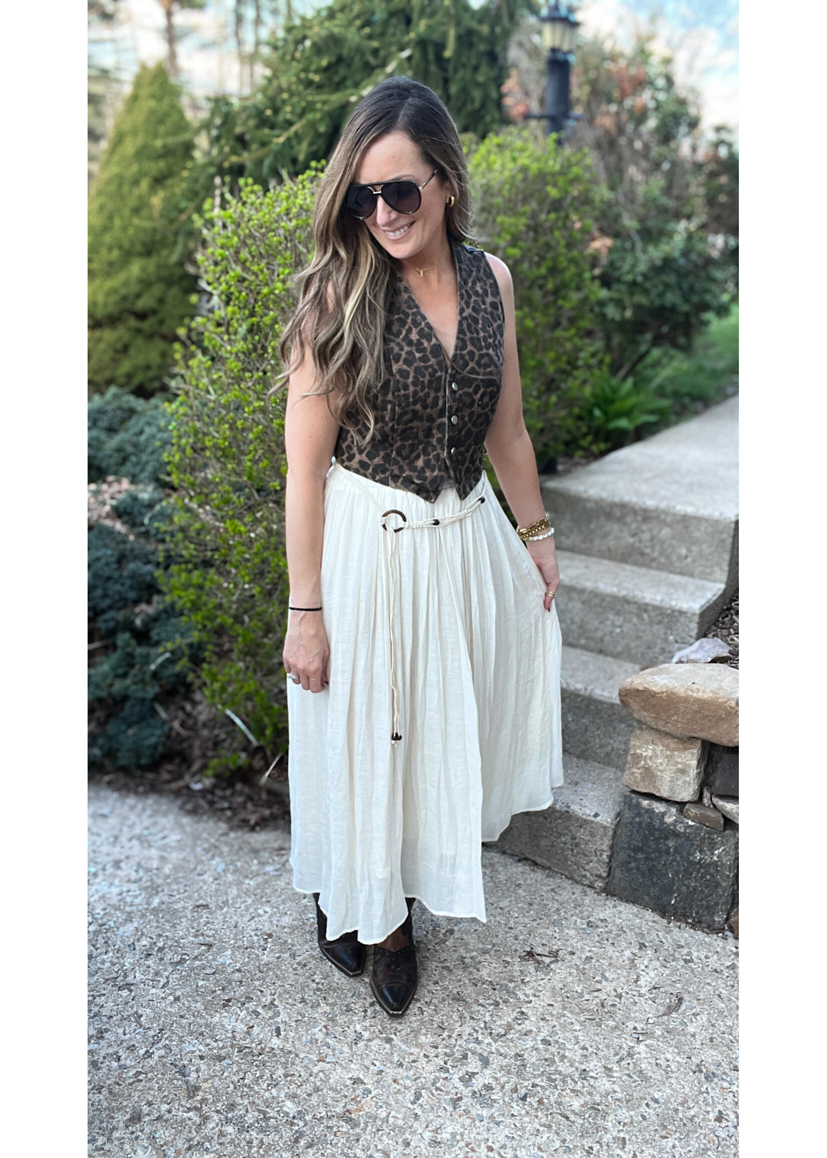 Sahara Breeze Belted Skirt