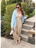 Evie Mineral Wash Strapless Jumpsuit