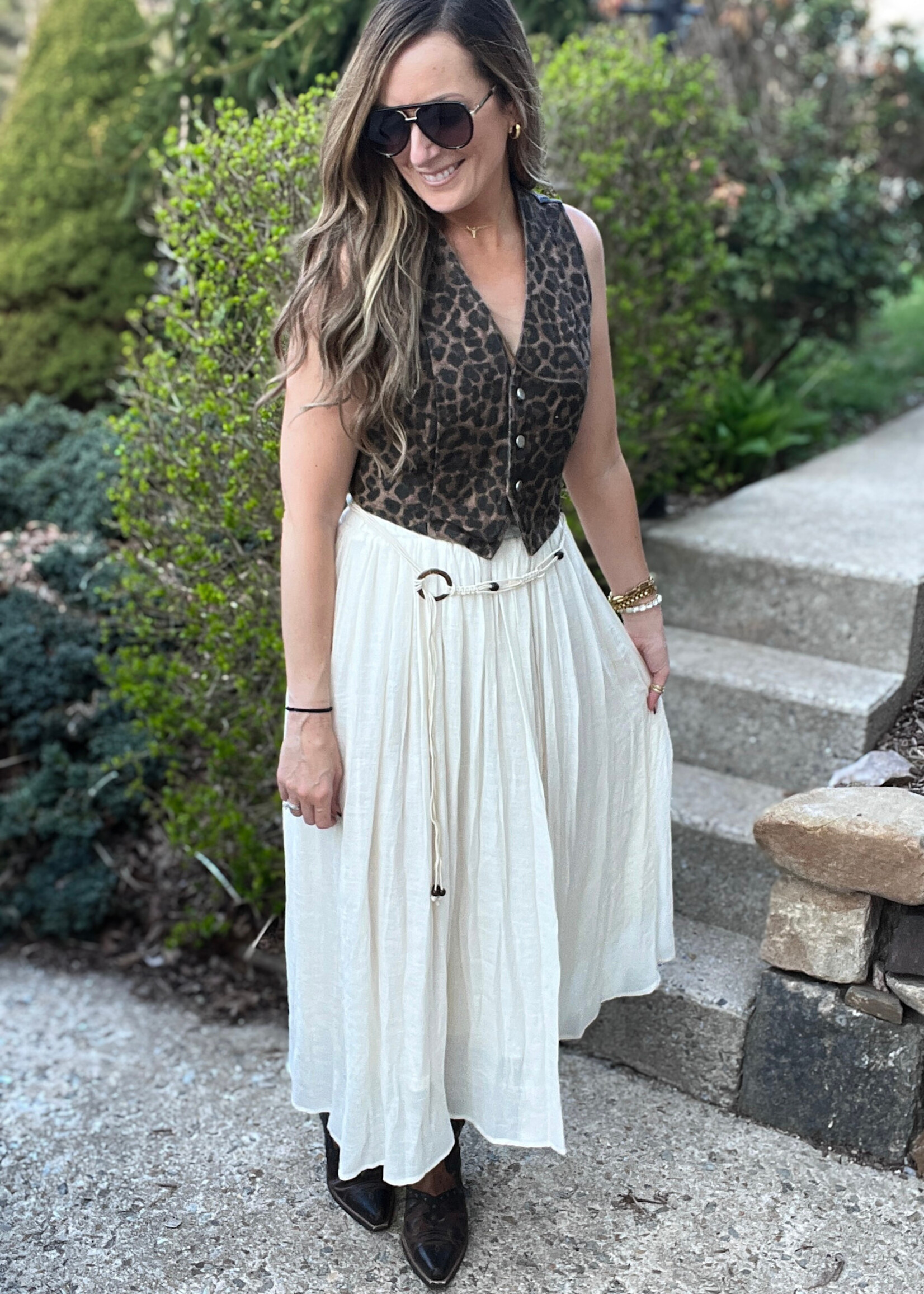 Sahara Breeze Belted Skirt