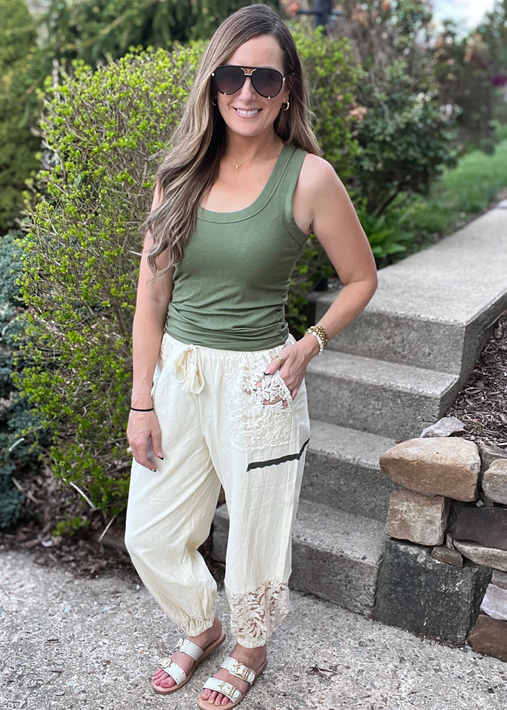 Vintage Soul Lace Panel Pants