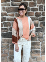 Coral Sunsets Striped Knit Top