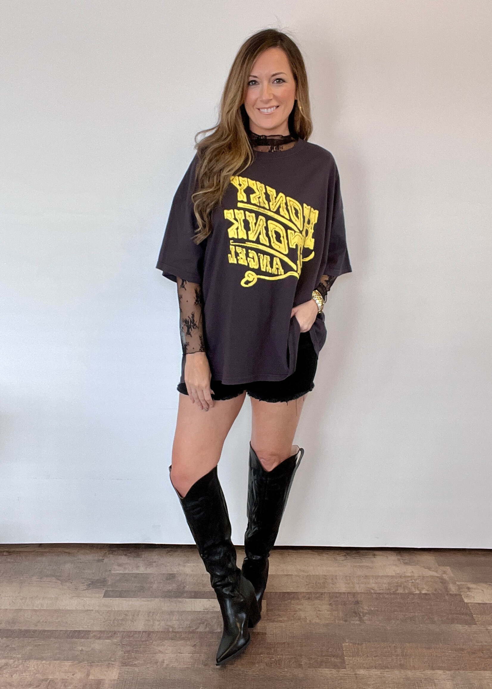 Honky Tonk Angel Oversized Tee