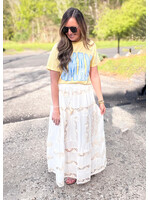 Ivory Lace Crochet Maxi Skirt