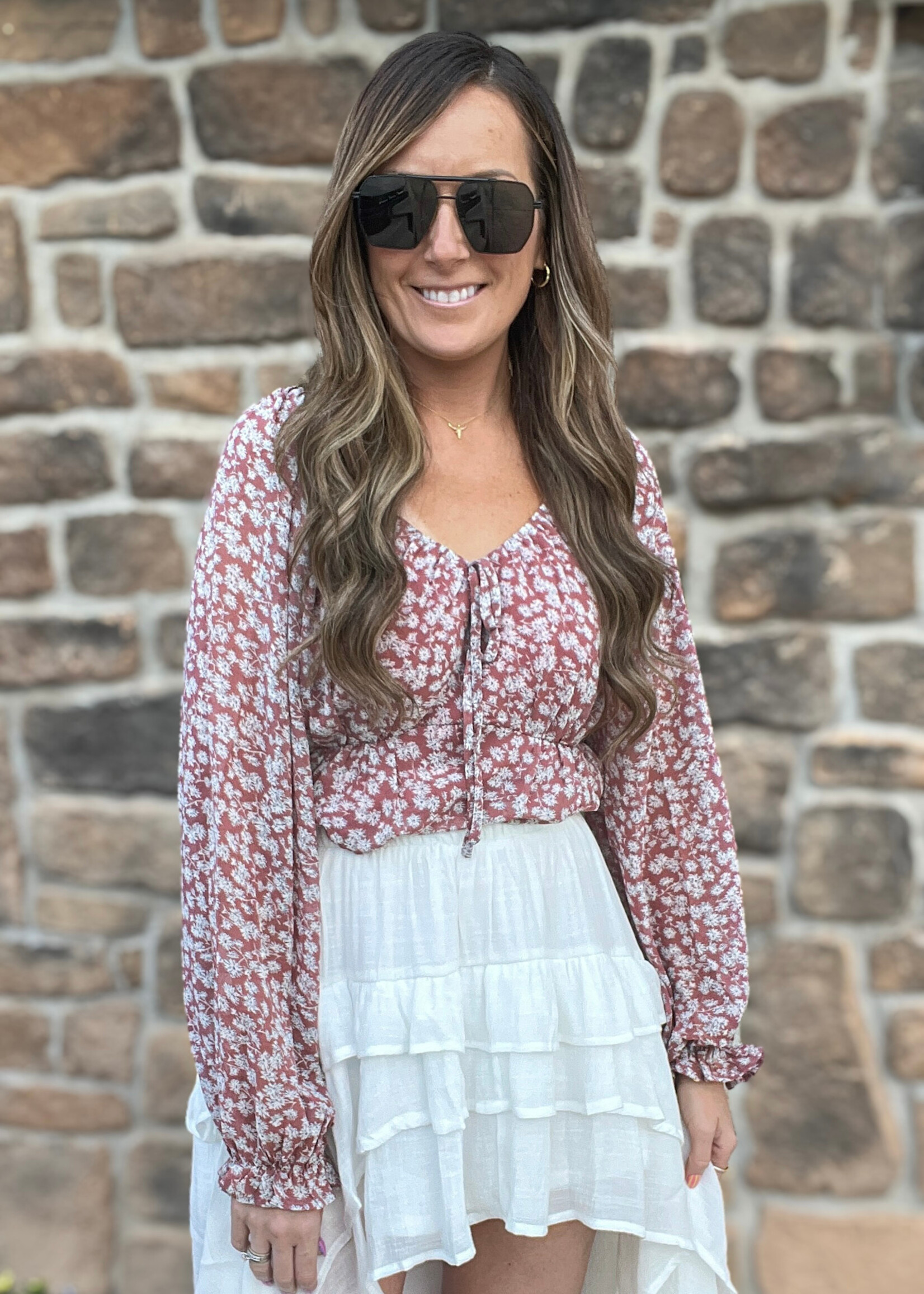 Dusty Rose Floral Top