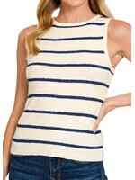 Sail Away Striped Sweater Tank