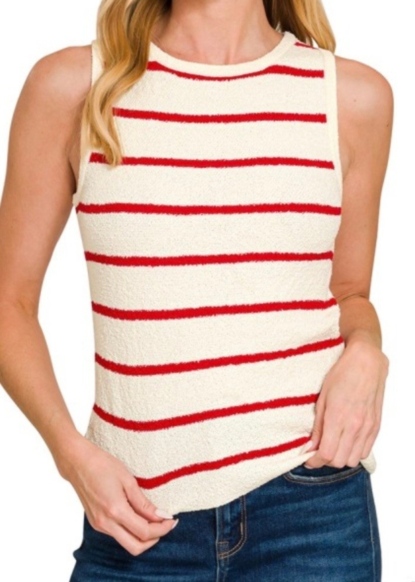 Sail Away Striped Sweater Tank