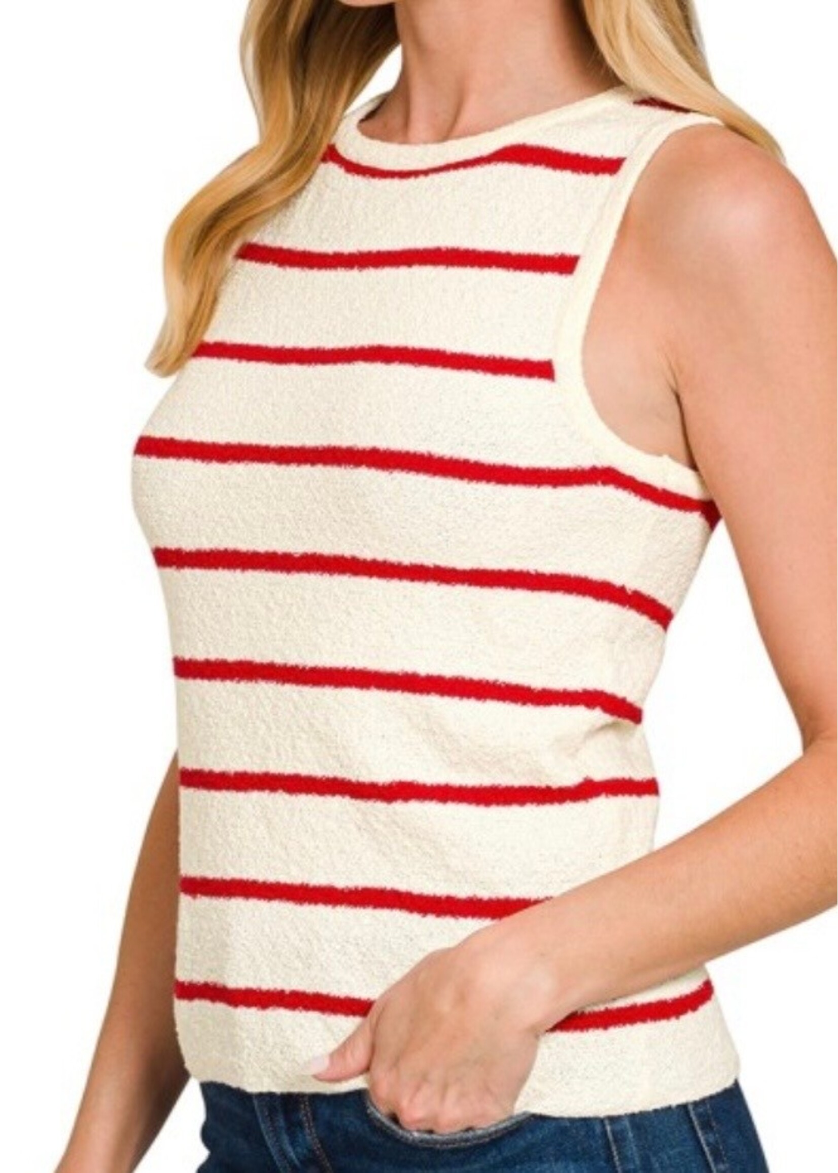 Sail Away Striped Sweater Tank