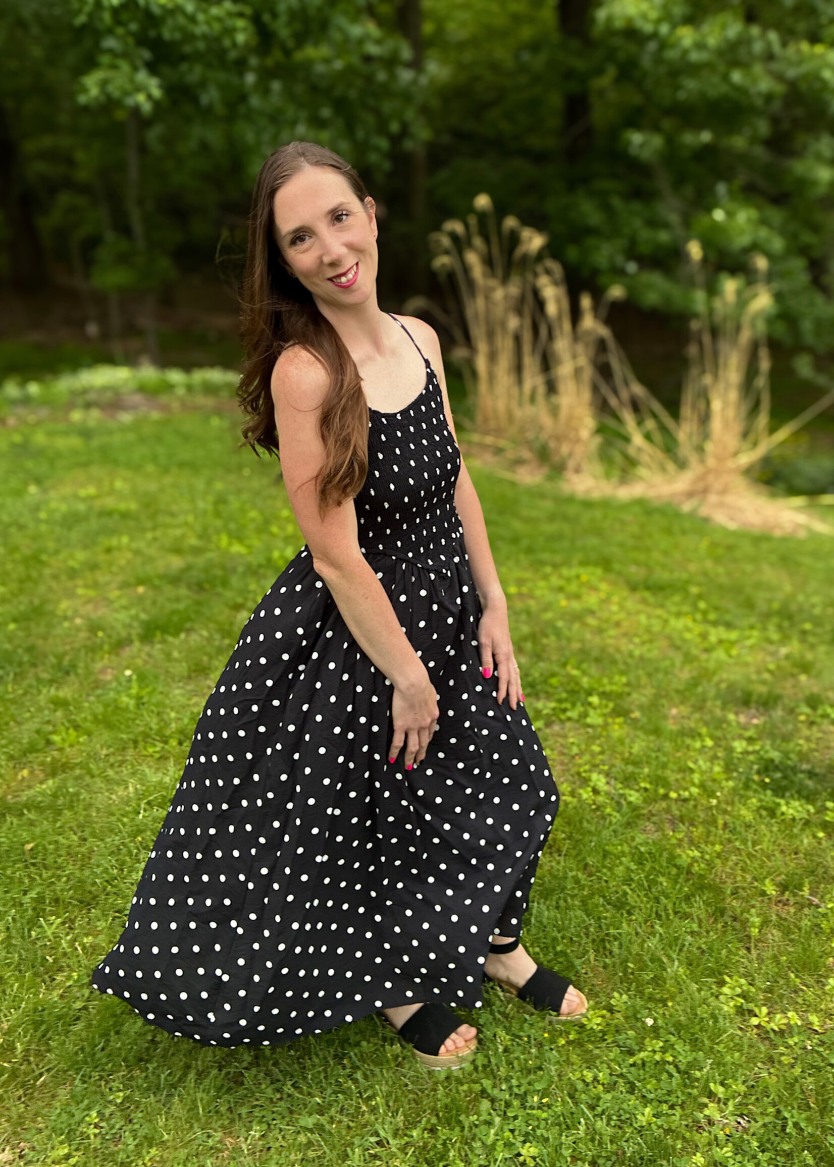 Midnight Polka Dot Dress