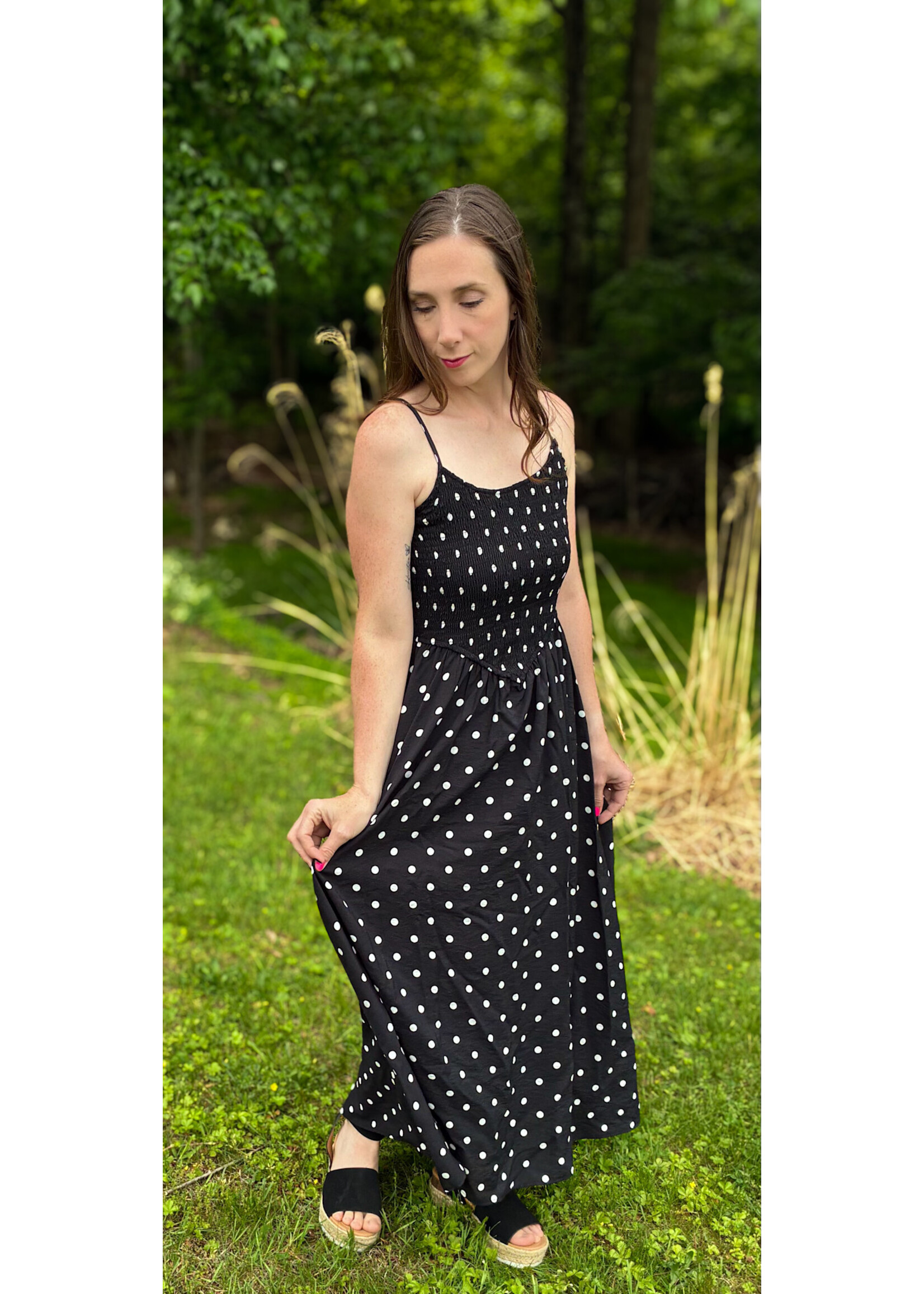 Midnight Polka Dot Dress
