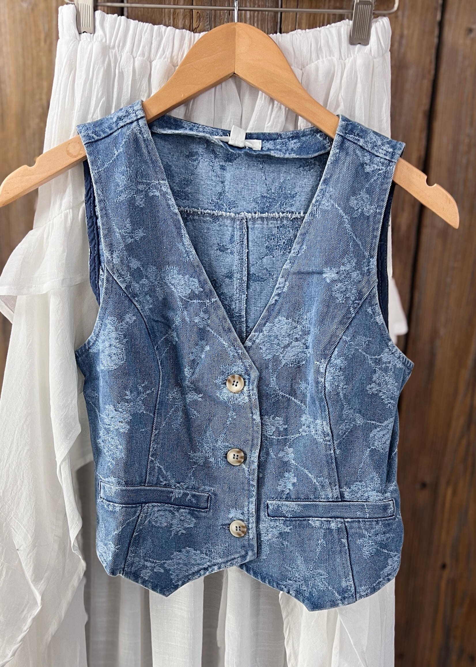 Wildflower Denim Vest