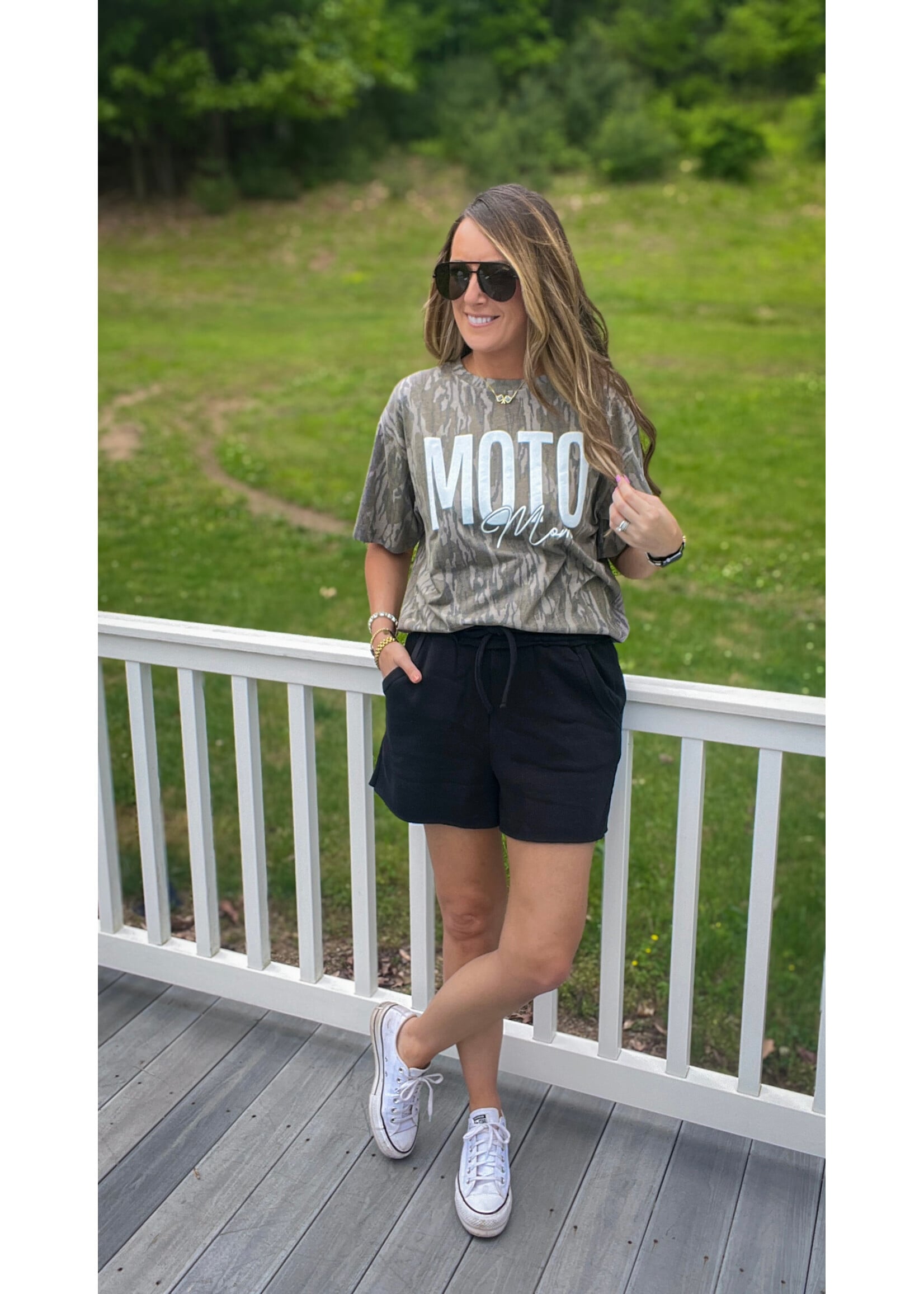 Moto Mom Camo Graphic Tee