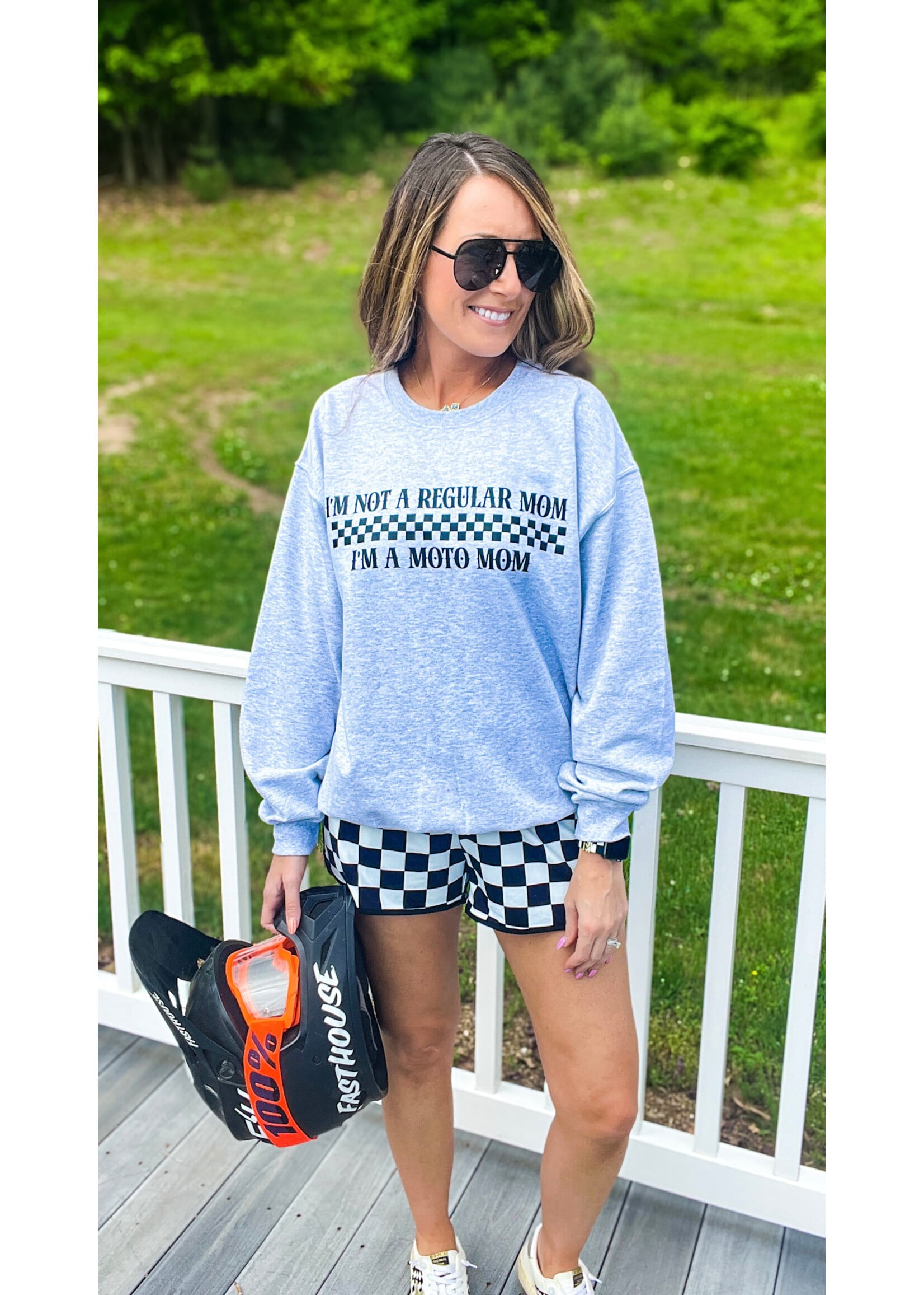 I'm A Moto Mom Crewneck
